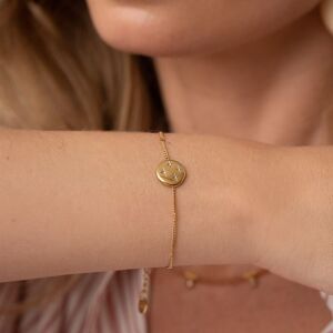 Bracelet Pluivioa - pampille ronde en acier inoxydable avec étoiles et cristaux