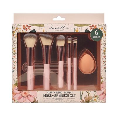 Danielle Make-up-Pinsel-Set mit bemaltem Blumenmuster