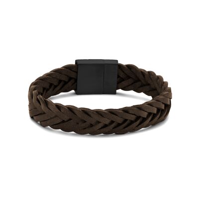 Green Braided Flat Leather Bracelet