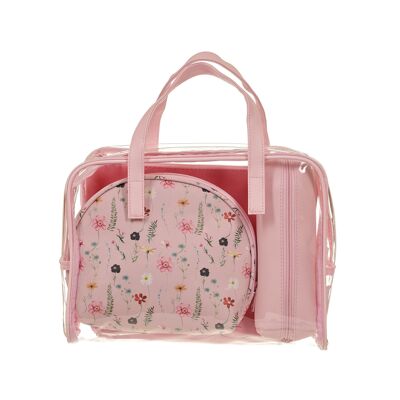 4PC BAG-IN-BAG  DAINTY FLORAL PINK