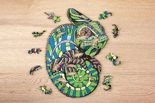 Dieren Producten, Houten Legpuzzels Eco Wood Art Houten Jigsaw Chameleon size L, 1805,49x37x0,5cm