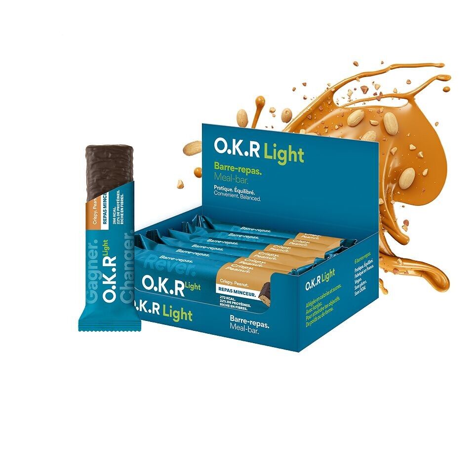 Barrita proteica vegana crujiente para adelgazar. Maní.