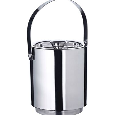 Seatlle ice bucket (height 16 cm) with lid and insert, highly polished stainless steel