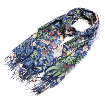 William Morris Strawberry Thief Bleu - Art Pashmina 1