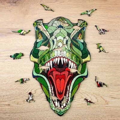 Eco Wood Art Puzzle en bois T-Rex Taille L, 1829, 56,5 × 34,5 × 0,5 cm