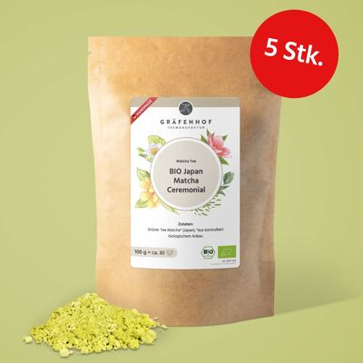 Matcha cerimoniale giapponese BIOLOGICO - 5 pz.