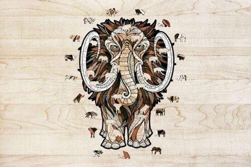 Eco Wood Art Wooden Jigsaw Mastodon, 2208, size L, 54x40x0.5cm