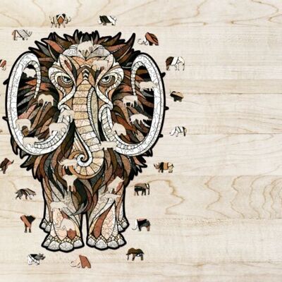 Puzzle en bois Eco Wood Art Mastodon, 2208, taille L, 54x40x0.5 cm