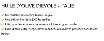 HUILE D'OLIVE DIEVOLE - ITALIE 500ML 2