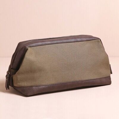 Men's Canvas Wash Bag in Tan