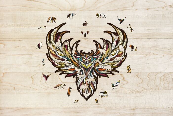 Gufo puzzle in legno Eco Wood Art, taglia L, 2215, 34,8×41,8×0,5 cm