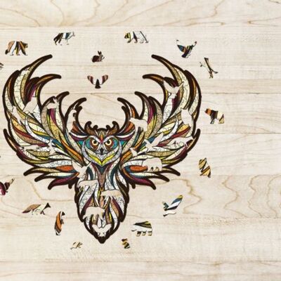 Gufo puzzle in legno Eco Wood Art, taglia L, 2215, 34,8×41,8×0,5 cm