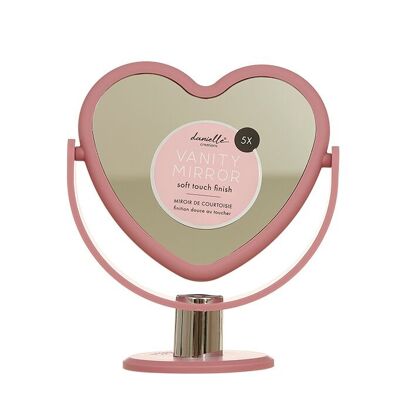 Danielle Heart Vanity Mirror -  Pink