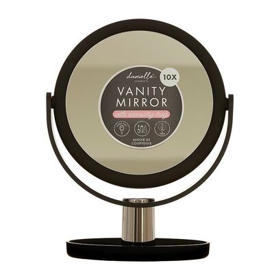 Danielle Soft Touch Vanity Mirror  With Tray  - Black