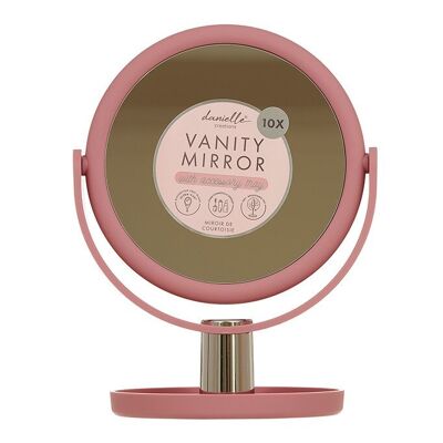 Specchio cosmetico Danielle Soft Touch con vassoio - rosa