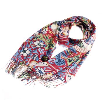 William Morris Strawberry Thief Rouge - Art Pashmina 1