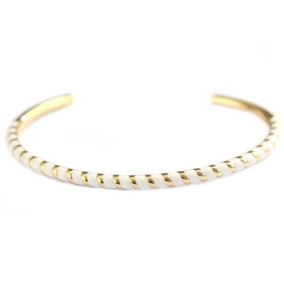 Brazalete oro raya blanco