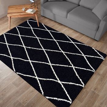 Tapis shaggy ASMA noir 2