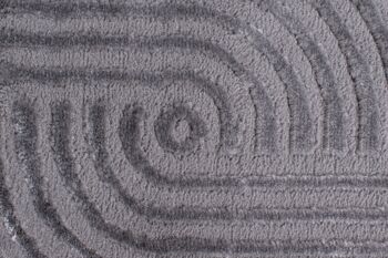 Tapis motif géométrique poils en relief gris 6