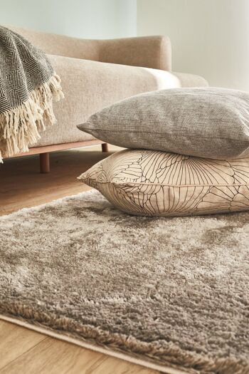 Tapis shaggy doux Cosy 902 uni taupe 3
