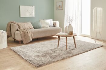 Tapis shaggy doux Cosy 902 uni taupe 7