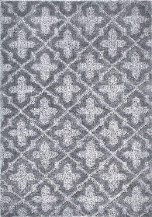 Tapis motifs géométriques gris