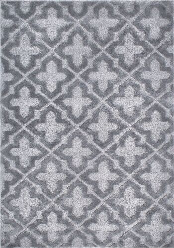 Tapis motifs géométriques gris 1