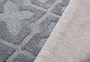 Tapis motifs géométriques gris 4