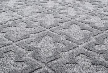 Tapis motifs géométriques gris 5