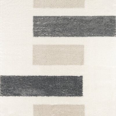 Ivory, beige and gray striped rugs