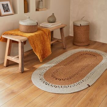 Tapis ovale aspect toile de jute 4