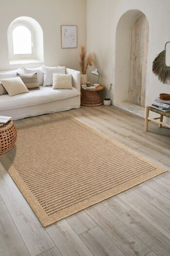 Tapis aspect Jute Nature 8751 marron 2