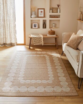 Tapis aspect Jute Nature 8868 blanc 2