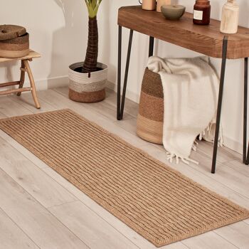 Tapis aspect Jute Nature 8876 marron 4