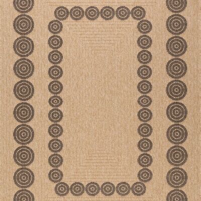 Jute Nature look rug 8868 black round