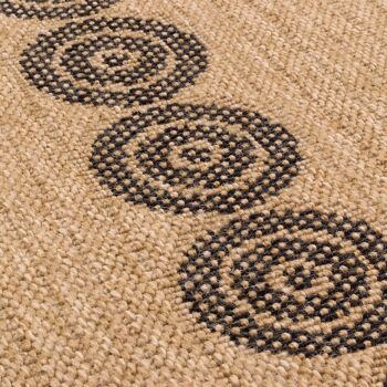 Tapis aspect Jute Nature 8868 noir rond 9