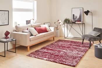 Tapis shaggy doux Oslo 584 rouge 5