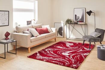 Tapis shaggy doux Oslo 677 rouge 6