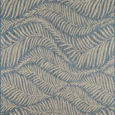 Blue palm leaf rug