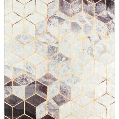 Washable geometric pattern rug