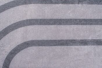 Tapis de salon motif arc gris lavable en machine 6
