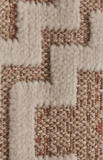 TULUM - tapis de salon - intérieur et extérieur rouge/terra - aspect jute  motifs feuilles 3