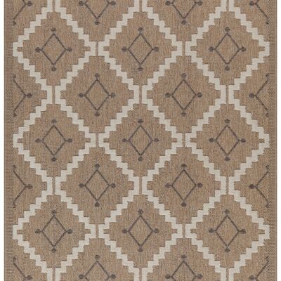 Jute look living room rug with geometric patterns