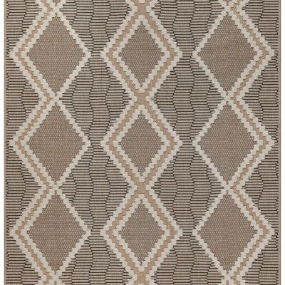 TULUM - tappeto da soggiorno - nero per interni ed esterni - motivi geometrici effetto iuta