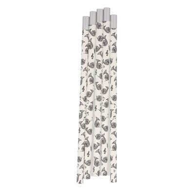 Pencils in white with musical motifs and magnetic head - motif: horn