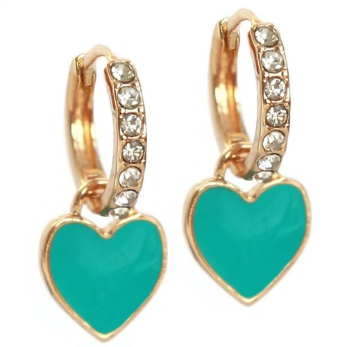 Gouden oorbellen summer heart turquoise