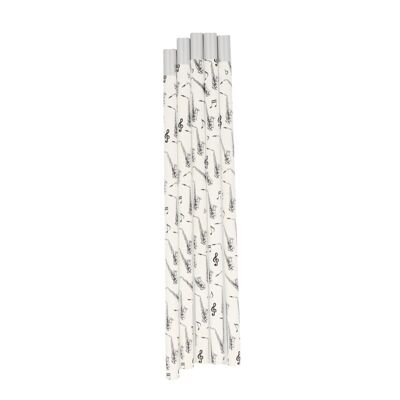 Pencils in white with musical motifs and magnetic head - motif: saxophone