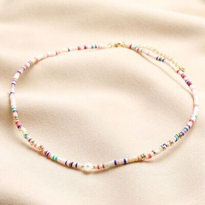 Perlina Miyuki con perline multistrato e collana di perline focali a margherita