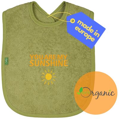 Bib "sunshine" made of organic cotton, moss