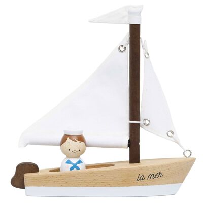 Barca a vela in legno TV810/ Barca a vela in legno e Capitano